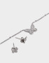 Bijouterie Set Acero quirúrgico Set De Aros Y Cadena Mariposa - Plateado