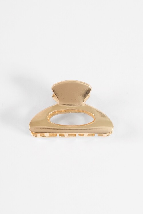 Broche metálico ovalado dorado