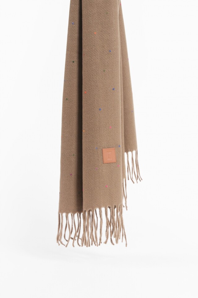 Pashmina puntos de color topo