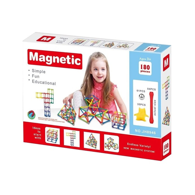 Juego modular magnético, 180 elementos Juego modular magnético, 180 elementos