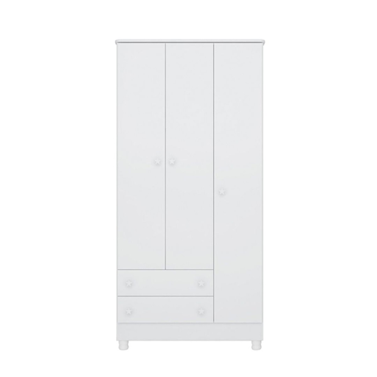 Ropero 3 Puertas 2 Cajones 2617 QMOVI | Blanco 