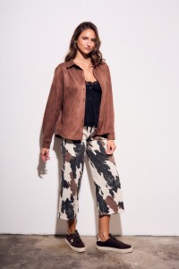 Camisa Gamuza Cuero Vegano Chocolate