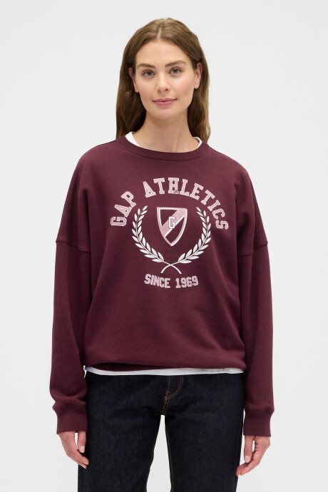 Buzo Deportivo Logo Gap Oversized Mujer Tuscan Red