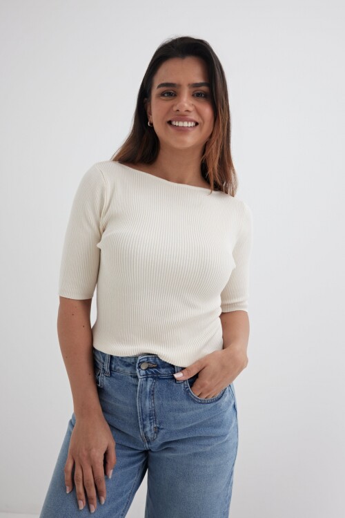 Sweater cuello bote CRUDO