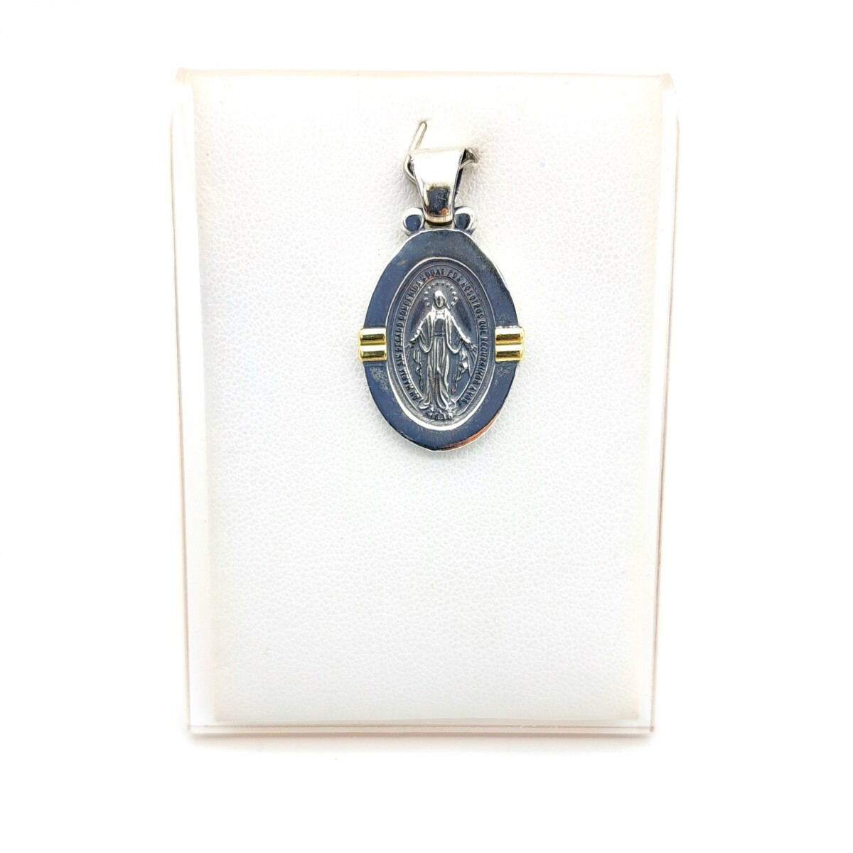 Medalla religiosa de plata 925 y double en oro 18 ktes, MILAGROSA. 