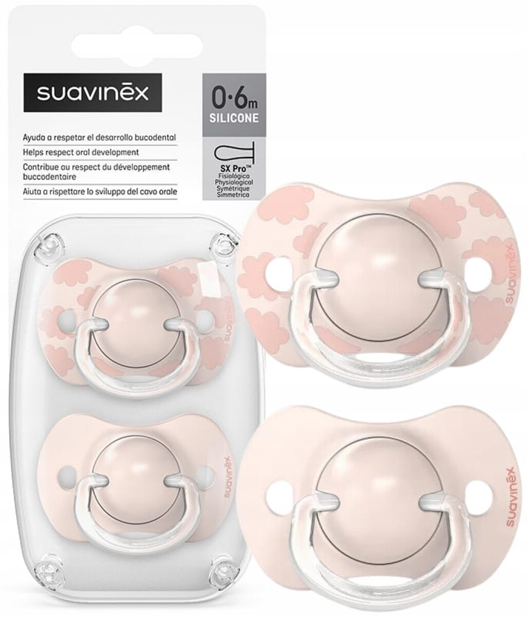 Set x2 chupete fisiologico Suavinex 0 a 6 M - Dreams Rosa 