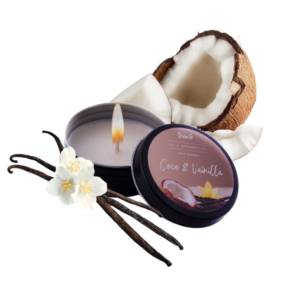 Vela Aromática De Coco y Vainilla 