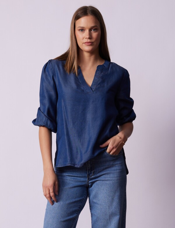 Blusa Lyocell JEAN OSCURO