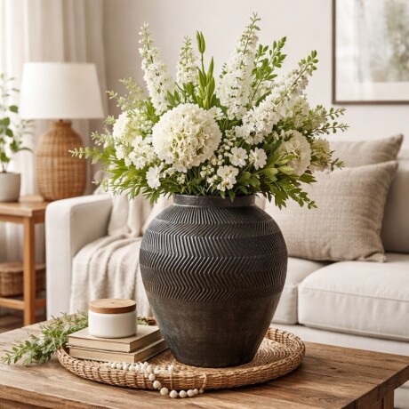 Florero LEDA NEGRO - UNICO