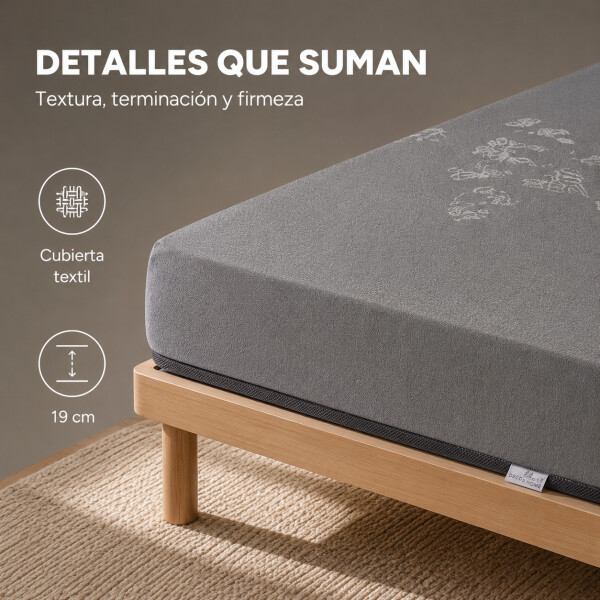 Colchón Kappesberg 1 Plaza Espuma Alta Densidad 19 Cm 120 Kg Gris 1