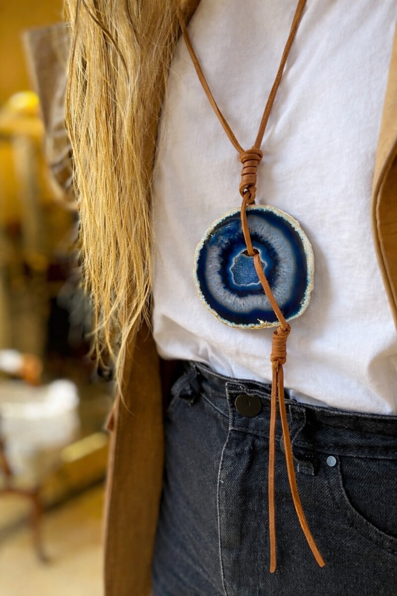 Simple Ágata Necklaces Azul