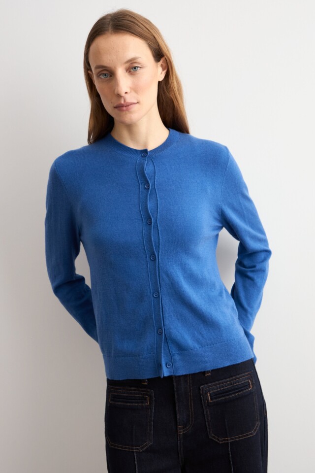 Cardigan clásico cobalto