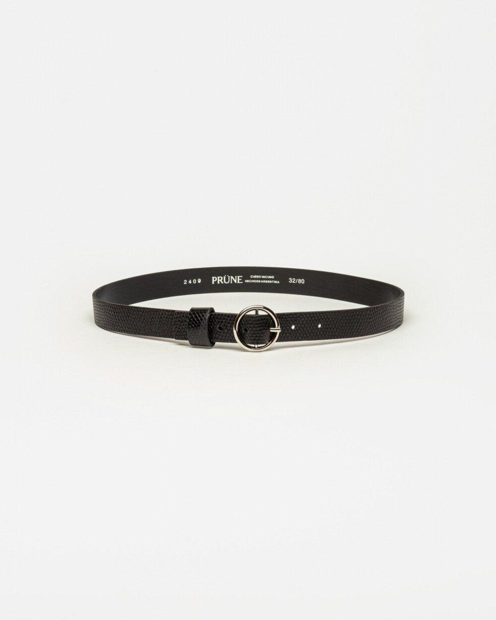 Cinturon Mars en cuero snake bitono Negro