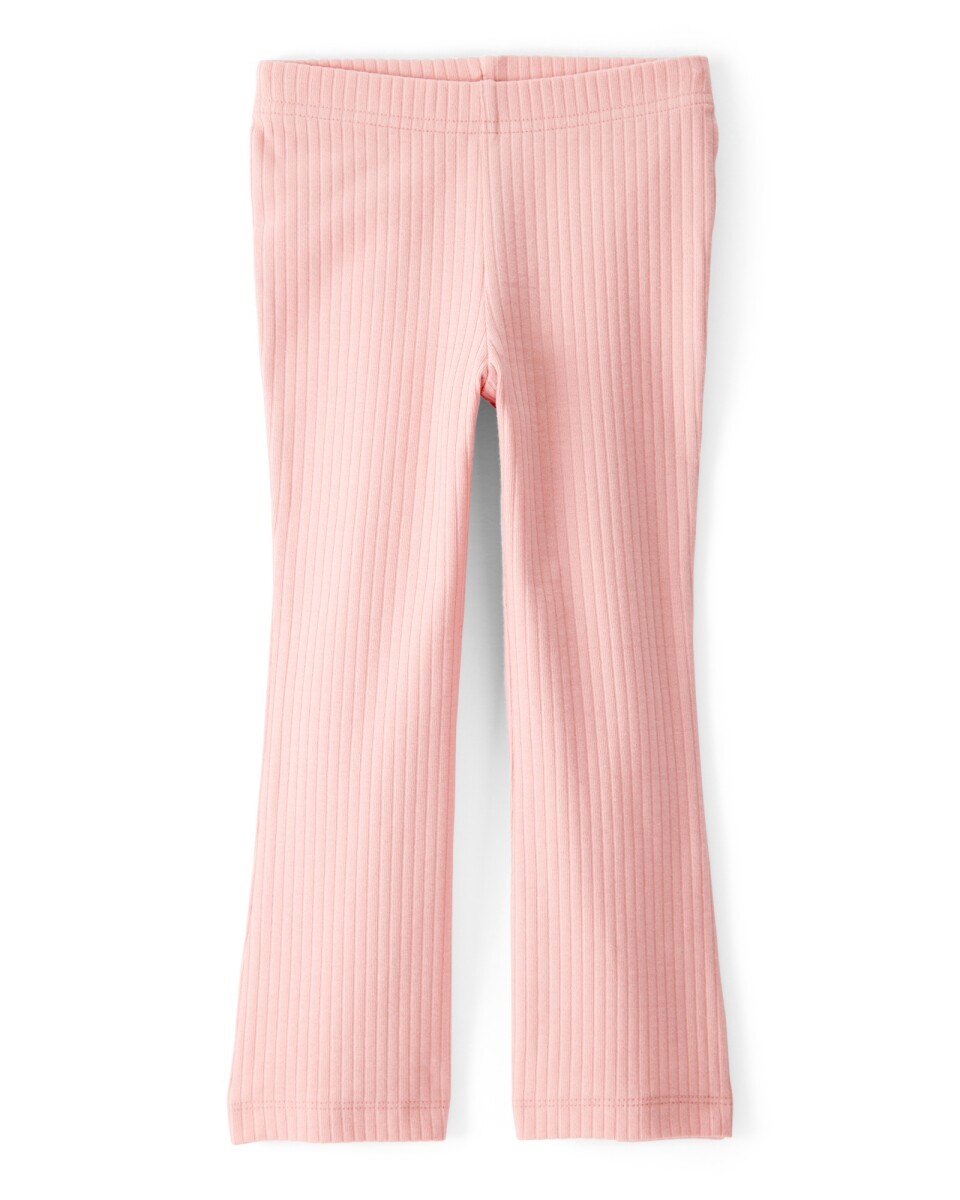 Calza acampanada de algodón acanalado, rosada 