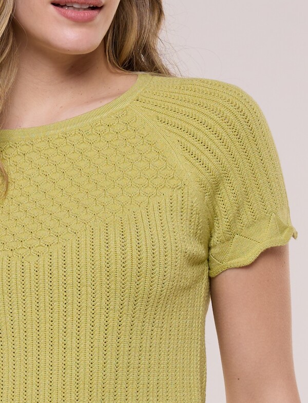 Blusa Tejido Calado VERDE CLARO