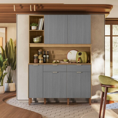 Kit mueble de cocina Flora Gris