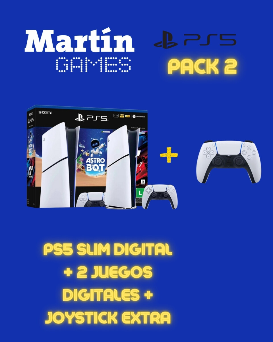 CONSOLA Playstation 5 PS5 SLIM DIGITAL 1tb + CONTROL ORIGINAL EXTRA + ASTROBOT + GRAN TURISMO 7 