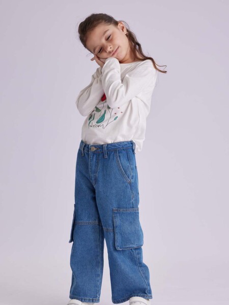Pantalón de jean cargo Azul