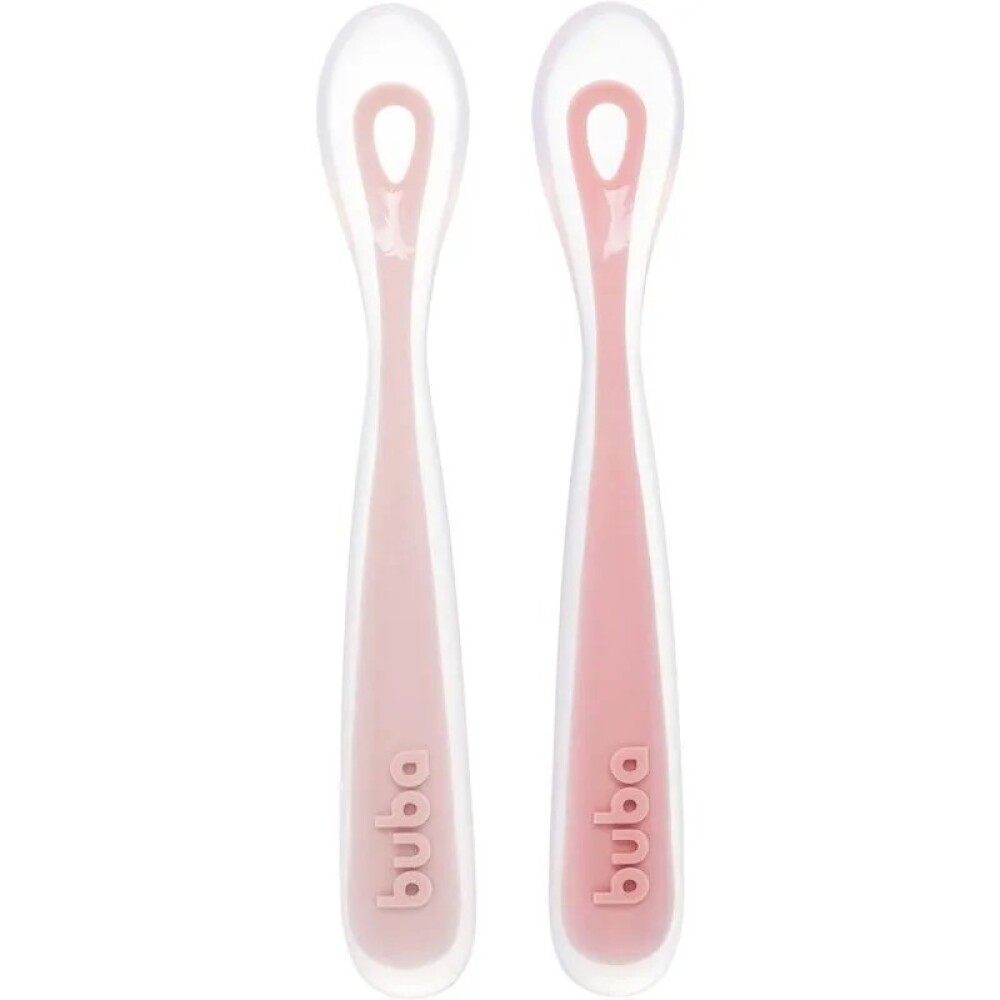 Set x2 cucharas fase 1 BUBA silicona rosado