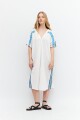 Túnica oversized con detalles bordados blanco