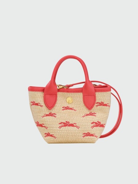 Longchamp -Cartera estilo cesta, Le panier pliage-Trotteur Rojo