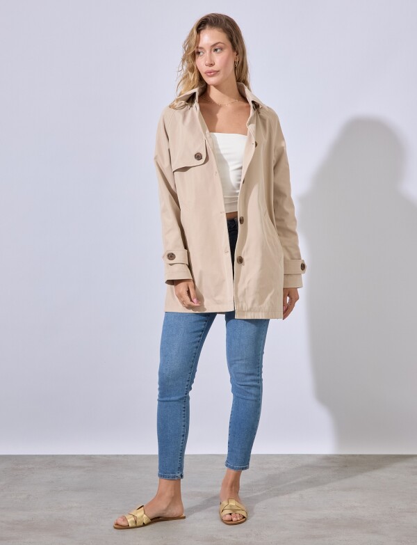 Gabardina Botones BEIGE