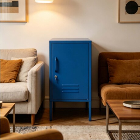 MESA LATERAL 1P METAL AZUL OLIVIA