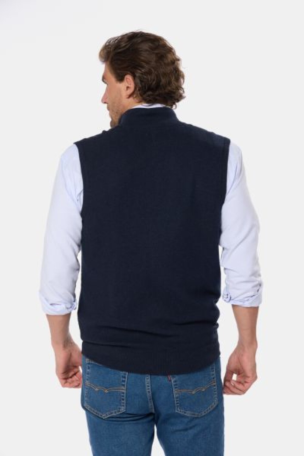 CHALECO TEJIDO DE ALGODON Azul