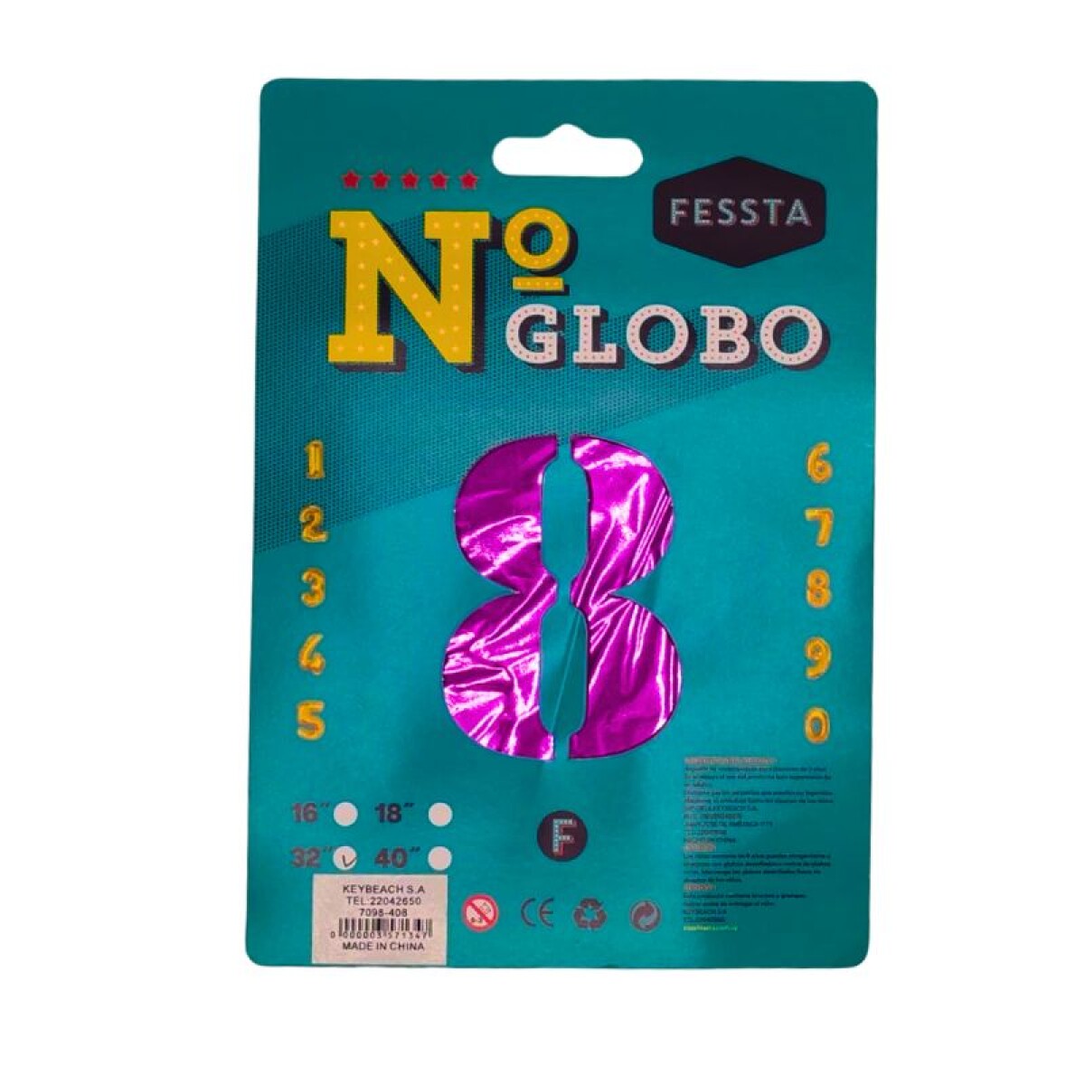 Globo Número Fessta 32" Fucsia - OCHO 