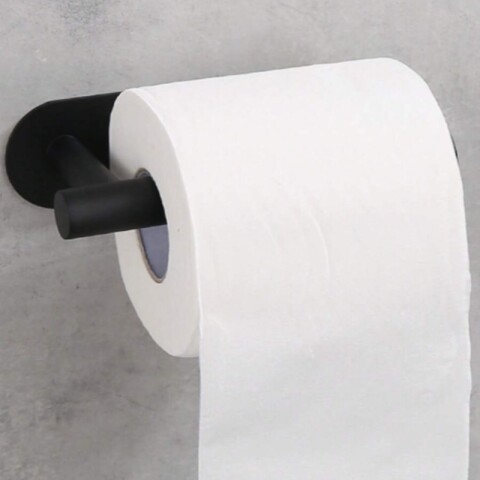 Portarollo papel higiénico adhesivo para baño negro mate Portarollo papel higiénico adhesivo para baño negro mate