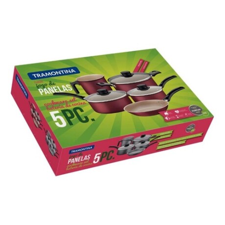 Batería de Cocina 5 Piezas Tramontina Turim Antiadherente Starflon Max Negro