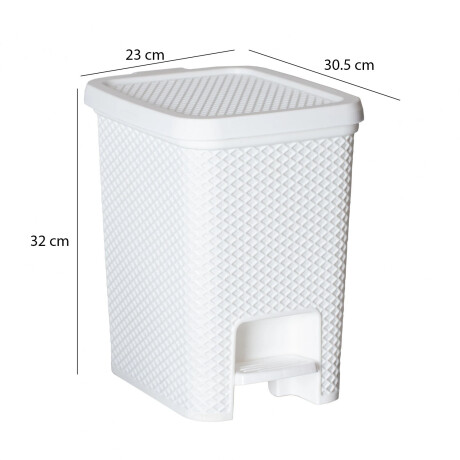 Tarro Papelera Basura Residuos c/ Pedal 12Lt Línea Paramount Blanco