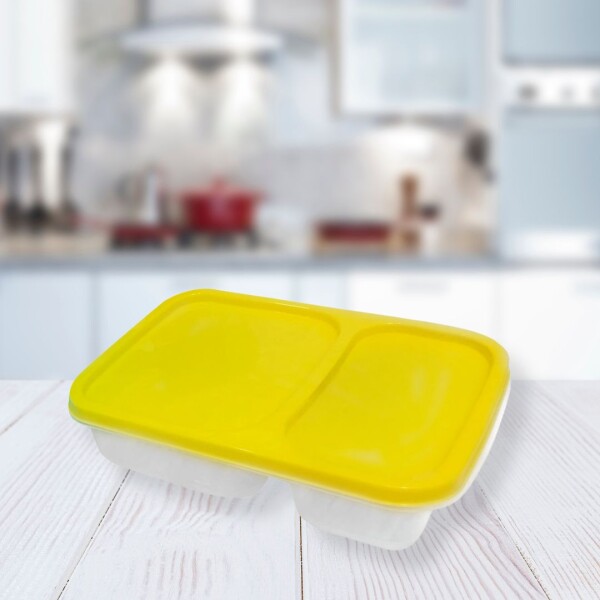 VIANDA RECTANGULAR 2 DIVISIONES JOLLY FRESHLIFE 0,8L AMARILLO