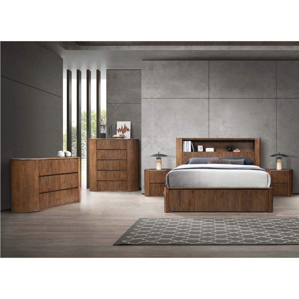 MESA DE LUZ 2 CAJONES MADERA MARRON SOUTHPORT