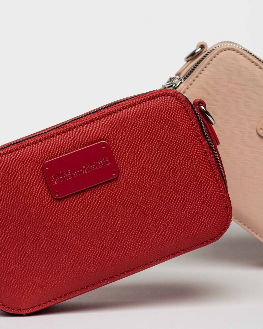 Mini Bag New Penny En Efecto Cuero Zaffiano Rojo