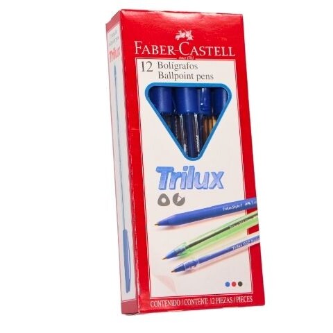 BOLIGRAFO FABER TRILUX CAJA X 12 UNIDADES COLOR AZUL BOLIGRAFO FABER TRILUX CAJA X 12 UNIDADES COLOR AZUL