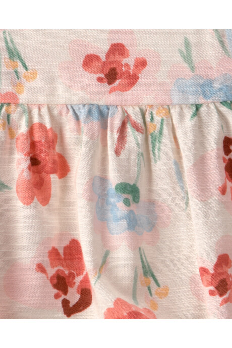 Set dos piezas, body bombachudo de viscosa y saco de algodón, diseño floral Sin color