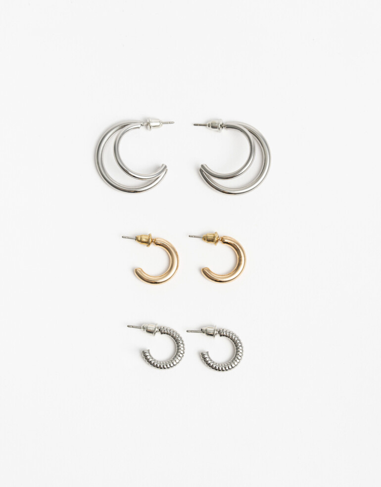 Aros Argollas Set Metal Aros Argolla Set Metal - Dorado