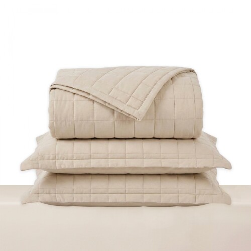 Acolchado 1 Plaza | 1 Plaza y Media - Basic 200 Hilos Beige