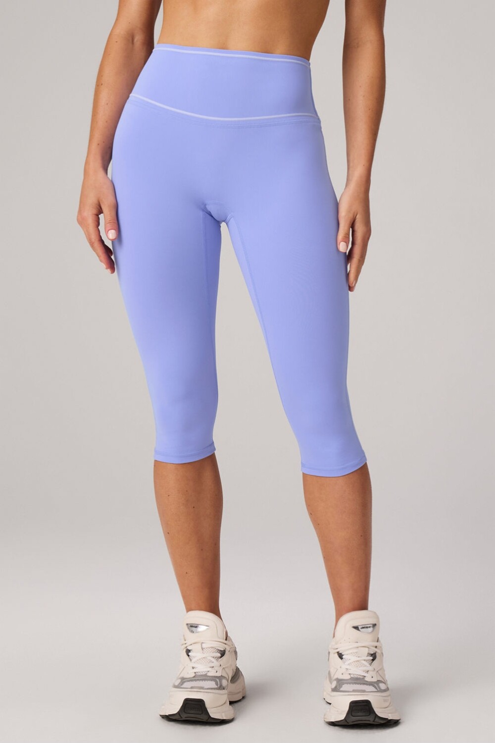 Legging The No-Seam Pureluxe Tlc High-Waisted Capri Mujer Moonlight Peri/Classic White