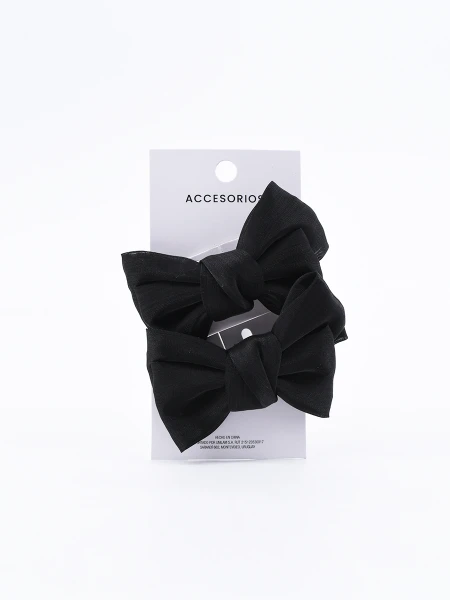 BROCHE MOÑAS SET X 2 NEGRO