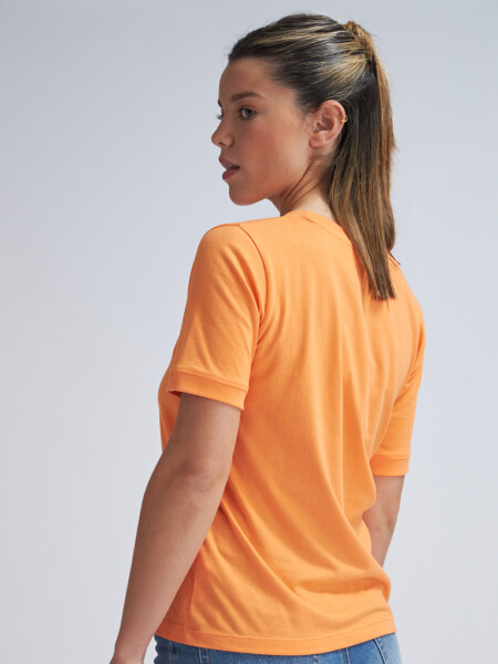 Camiseta manga corta de rib con puño Naranja