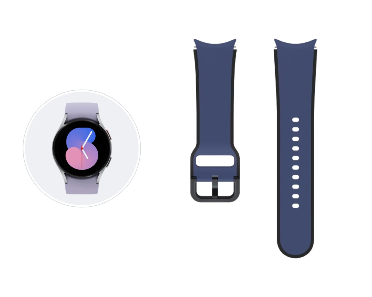 Correa Samsung Sport Band Dos Tonos (S/M) para Galaxy Watch5 y Watch5 Pro - Navy 