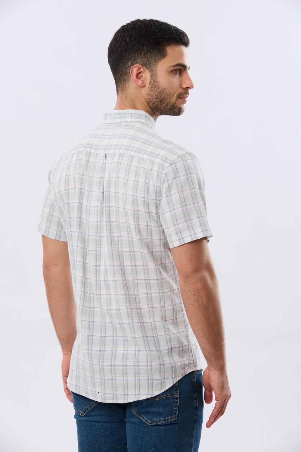 CAMISA CUADROS DE LINO Verde