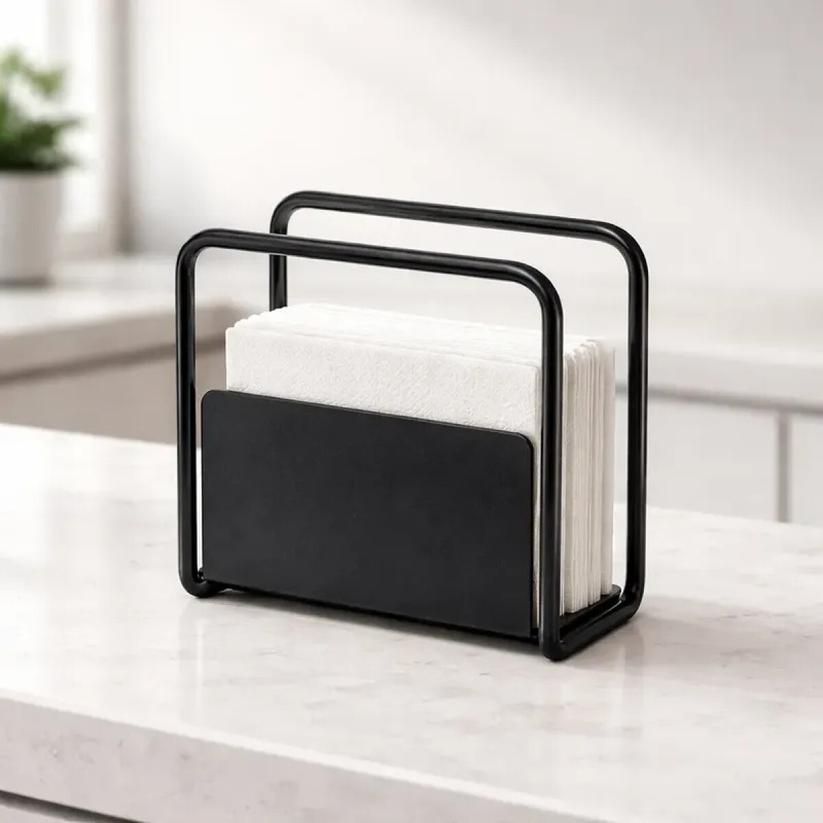 Servilletero Chico De Acero Negro 