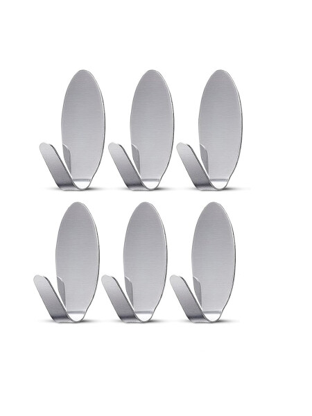 PERCHERO ADHESIVO PACK X 6 PLATEADO