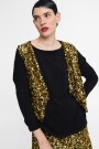 VEST DE LENTEJUELAS CON BOTON Oro