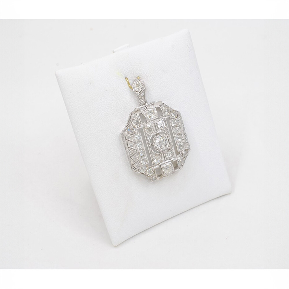 Colgante Antiguo Platino Y Brillantes Art Deco 4,50 Ct. Circa 1900-1940'S Colgante Antiguo Platino Y Brillantes Art Deco 4,50 Ct. Circa 1900-1940'S