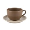 TAZA BEIGE C/PLATITO C/DIS HOJAS BEIGE P/TE 250ML Unica