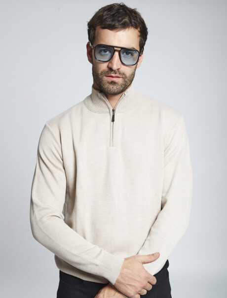 Remera melange beige